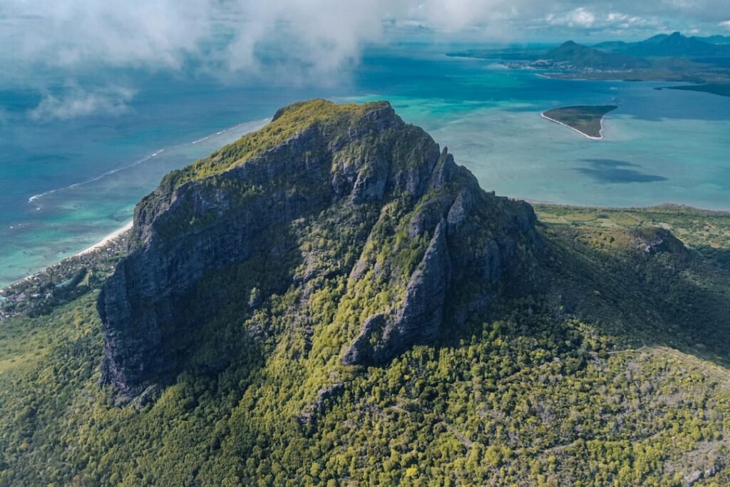 a large green mountain