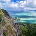 A view of the ocean from the top of a mountain