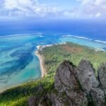 A view of the ocean from the top of a mountain