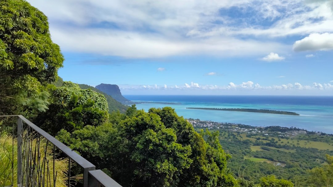 Beautiful view of ocean from the mountains.