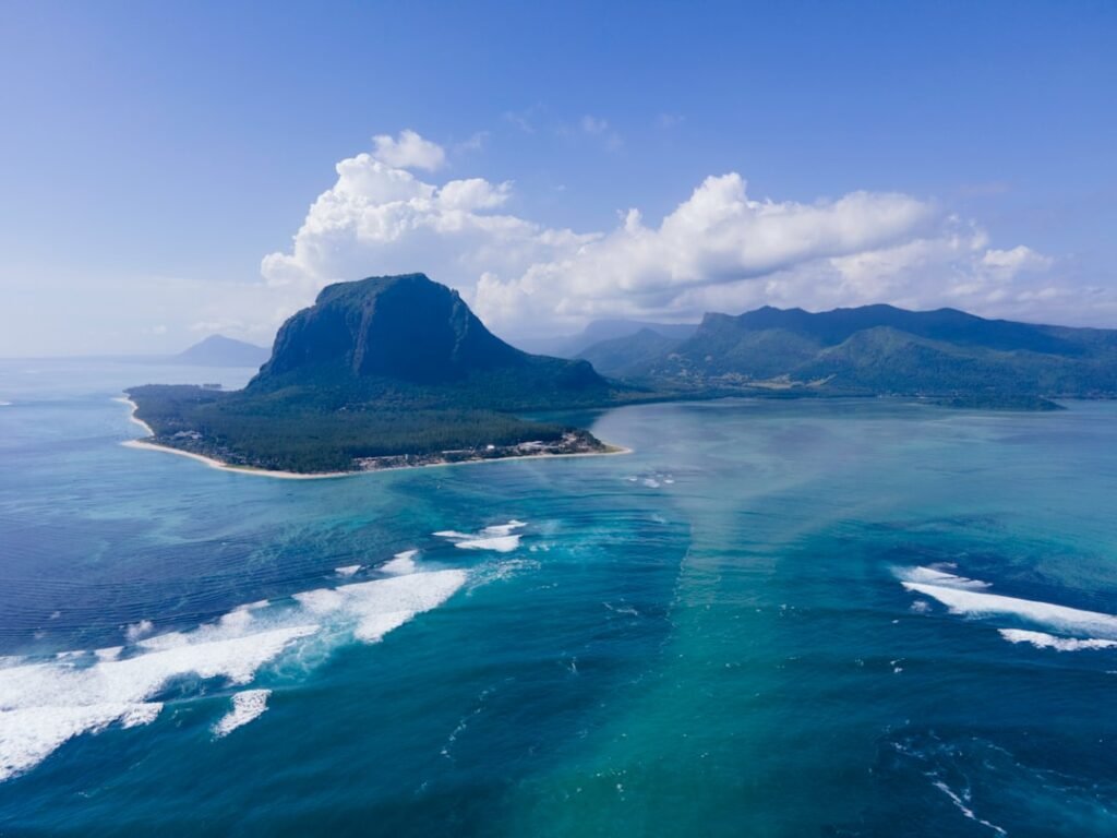 an island in the middle of the ocean